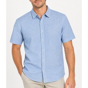 Thomas Sterling Performance Shirt Mens L Blue NEW 4-Way Stretch Geo 110034619